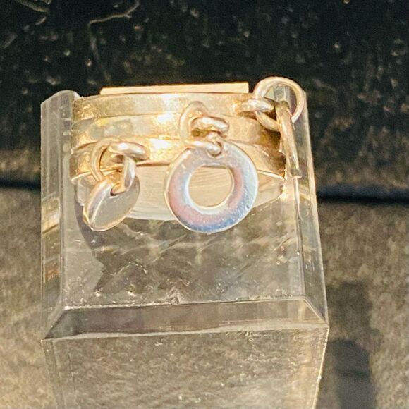 Stella & Dot Round Charms Triple Stackable Ring Sterling Silver Size 5 - Picture 2 of 8